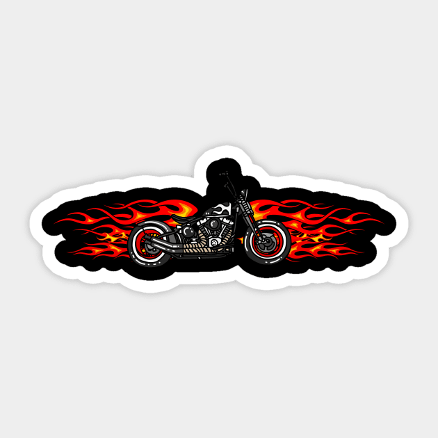 Motorcycle Flames Biker Cool Motorcyclist Sticker by Foxxy Merch